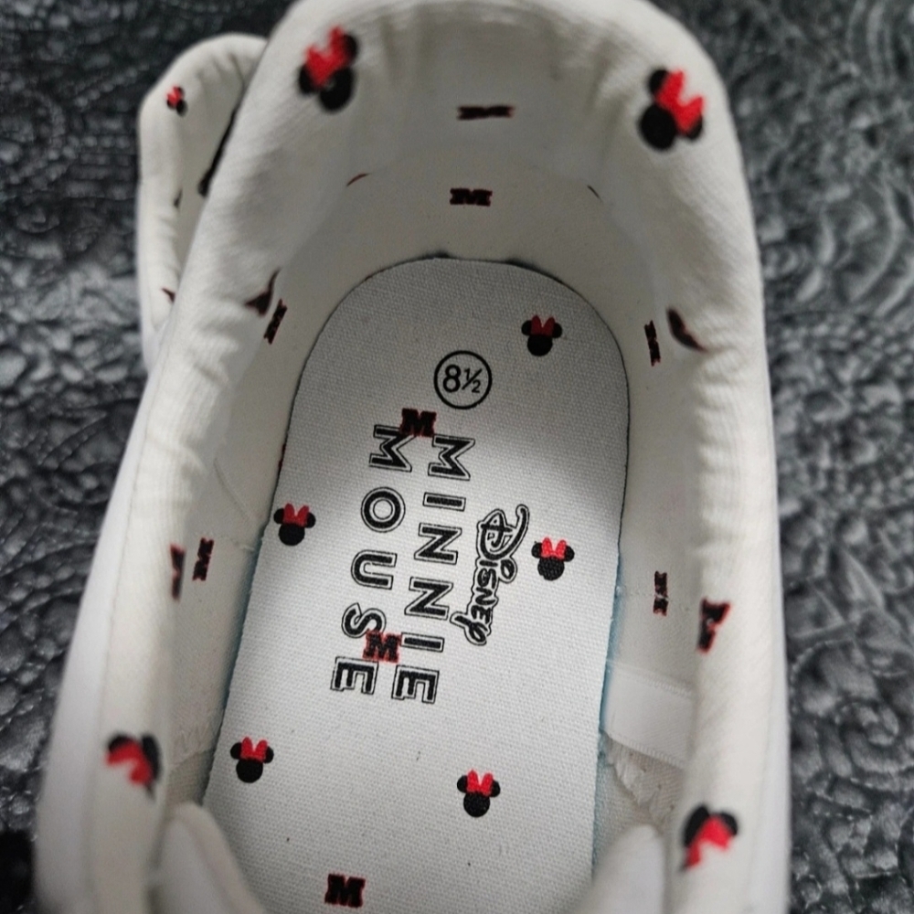 Women’s White Sneakers with Red & Black Minnie Accent - Picture 5 of 6